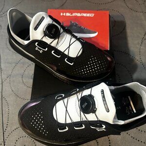 UNDER ARMOUR GS SLIPSPEED BLACK & GRAY MET.TRAINING SHOES SIZE 7Y UNISEX NWB $80
